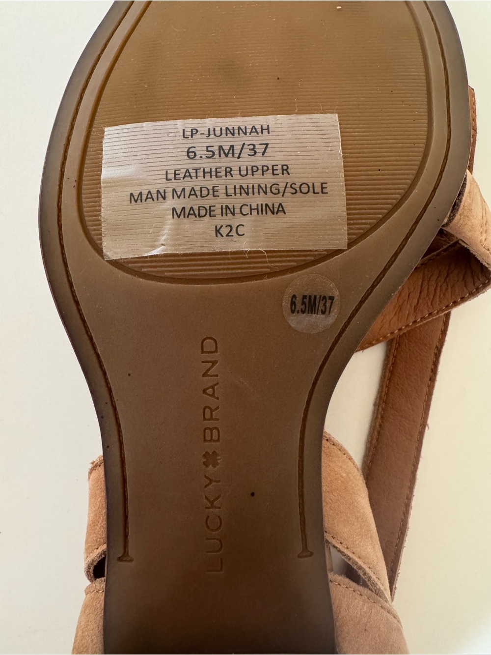 Lucky Brand Tan Suede Strappy Block Heel Sandals - Picture 8 of 10